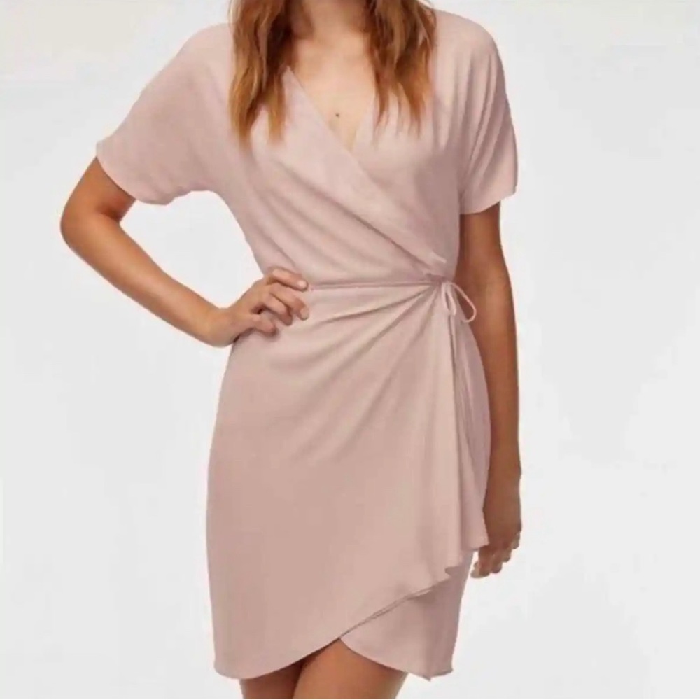 Aritzia Babaton Wallace Wrap Dress Pink XS